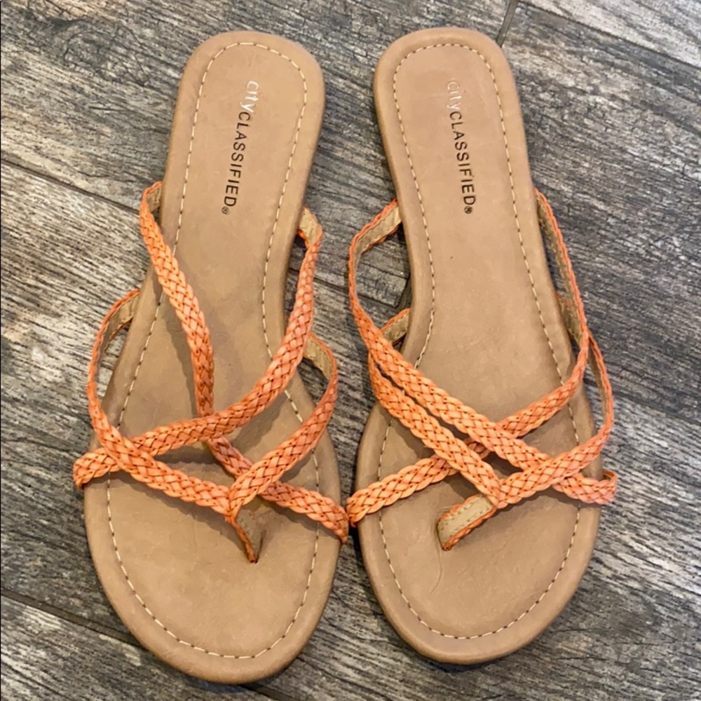 NWOT city classified orange sandals